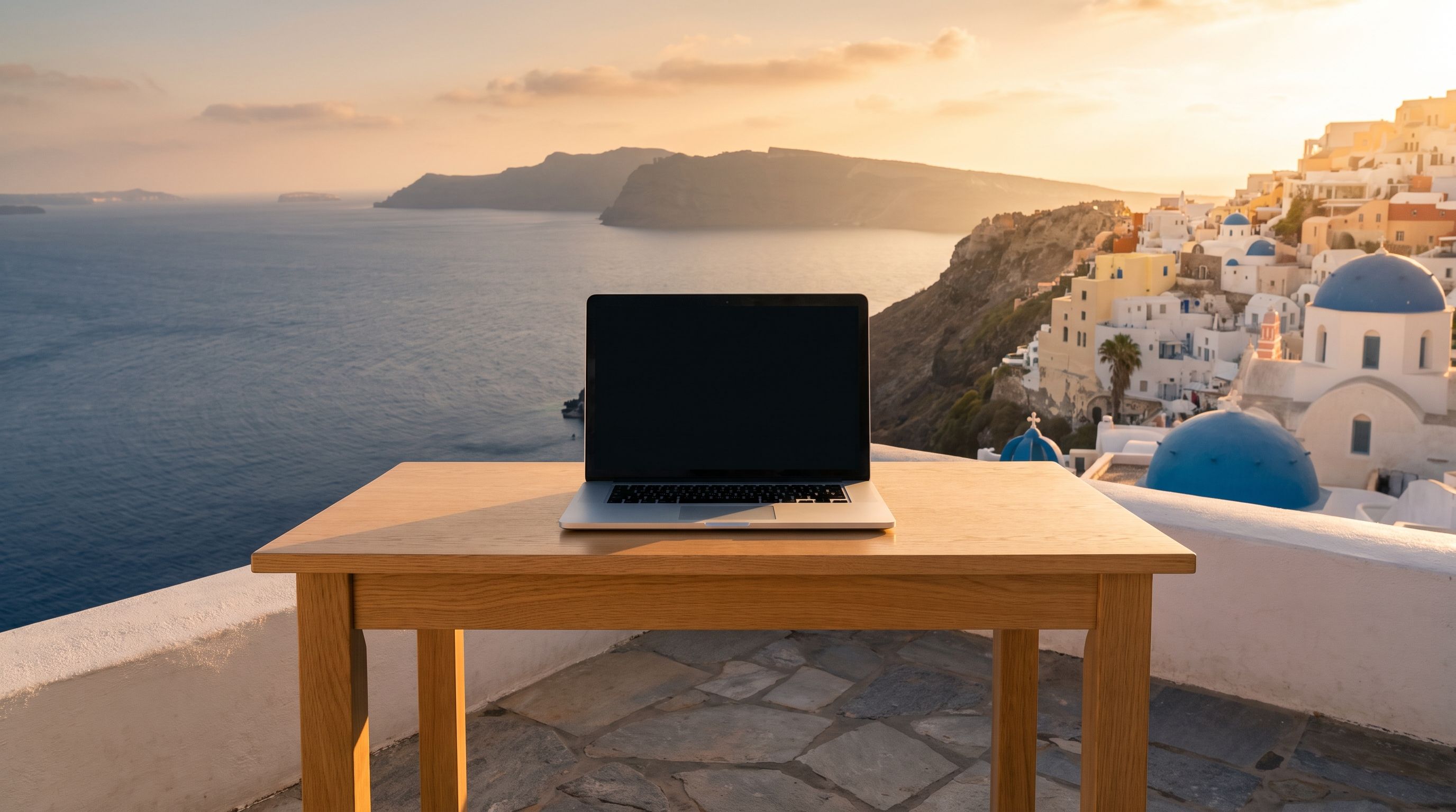 A quote open on a cliffside terrace